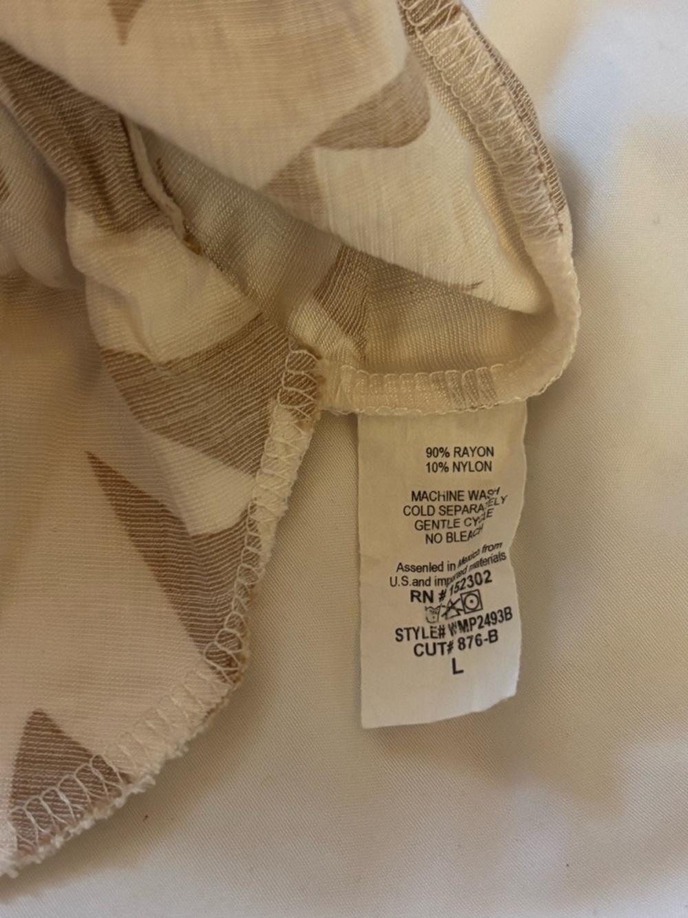 Wasabi + Mint Wide Leg Printed Pants in Cream & Tan - Picture 6 of 6